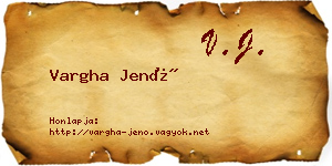 Vargha Jenő névjegykártya